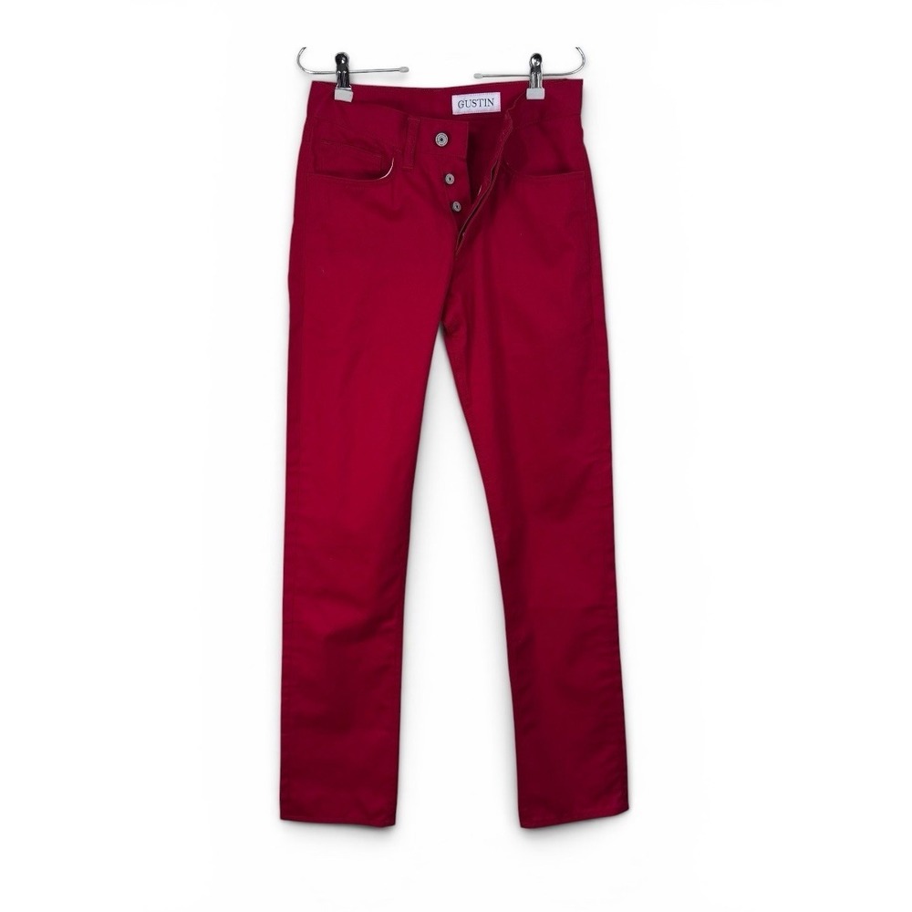 GUSTIN Jeans Men Red Size 29 Button Close Straight 28X33